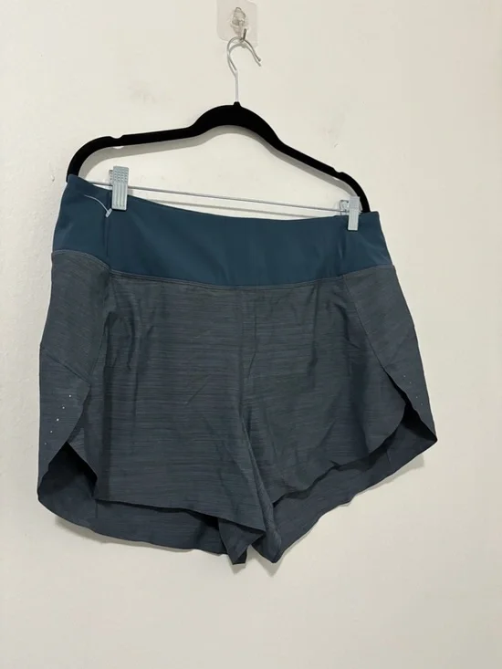 Athleta Run With It Textured 3.5" shorts Womens Size 1X Blue Teal - Picture 5 of 6